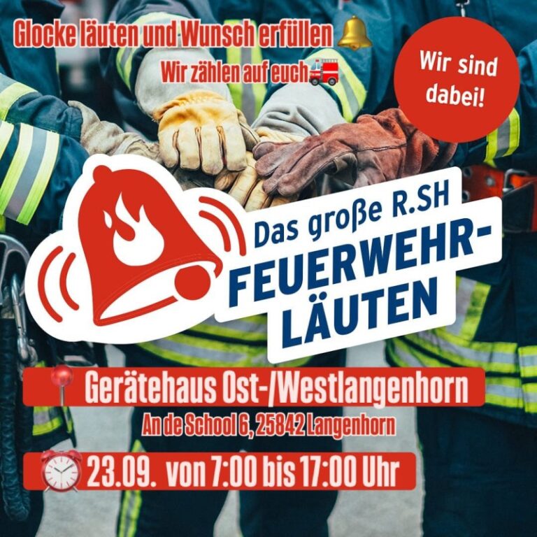 Jugendfeuerwehr Langenhorn darf sich beim Feuerwehr-Läuten von R.SH versuchen